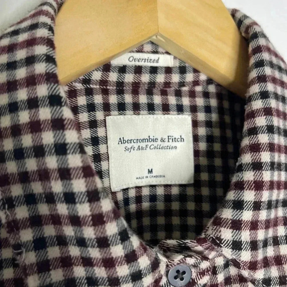 Abercrombie & Fitch Oversized Button Up Flannel Size Medium W24 - Picture 3 of 9